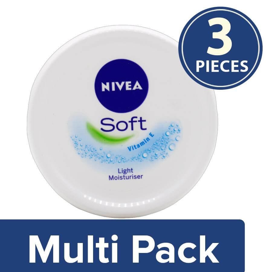 Nivea Soft-Light Moisturising Cream, 3x300 ml Multipack
